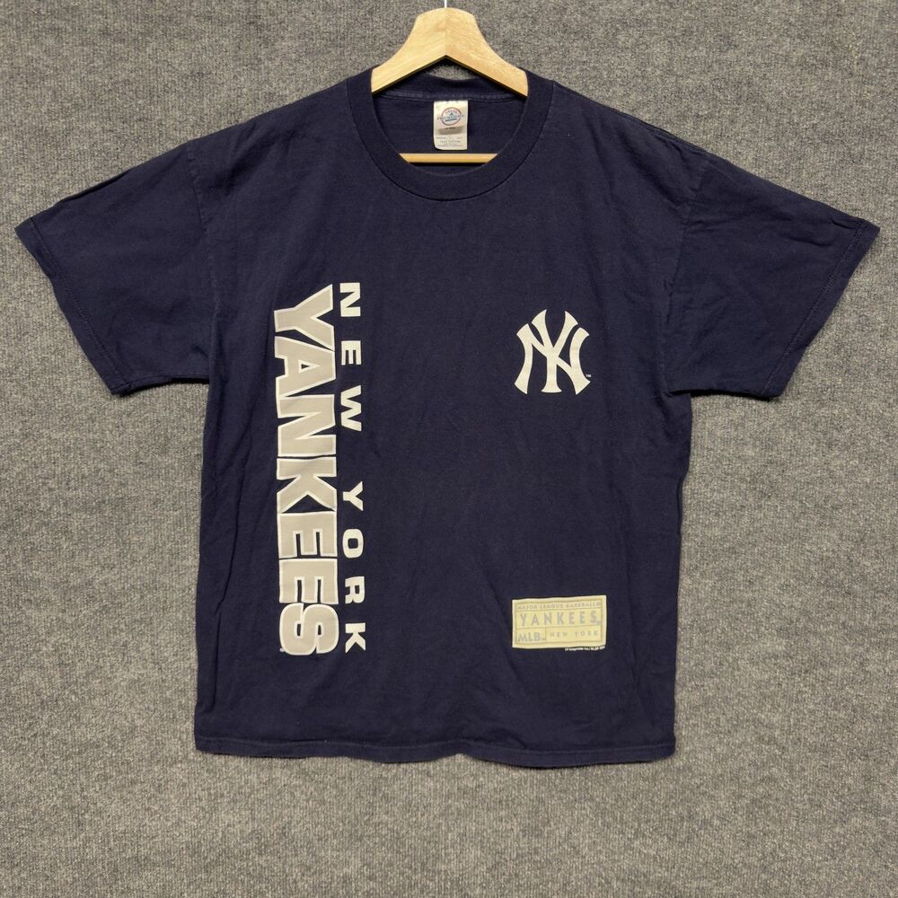 Vintage New York Yankees Mens T Shirt 2004 MLB Baseball Delta Pro Size L Blue